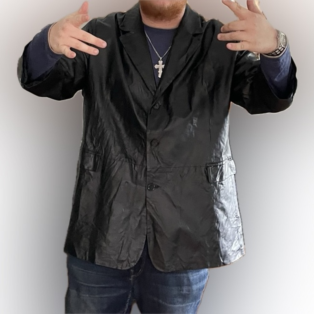 Men’s King Size Genuine Leather Jacket